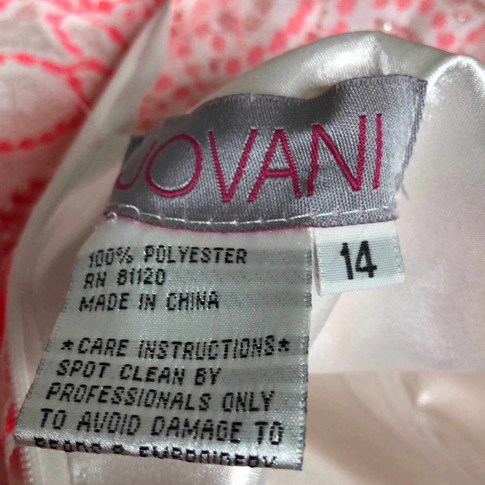 Jovani Pink White Sparkly Fit & Flare Dress - Picture 6 of 6